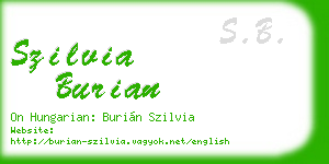 szilvia burian business card