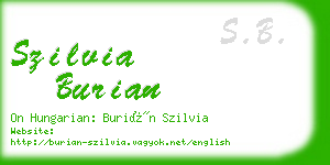 szilvia burian business card